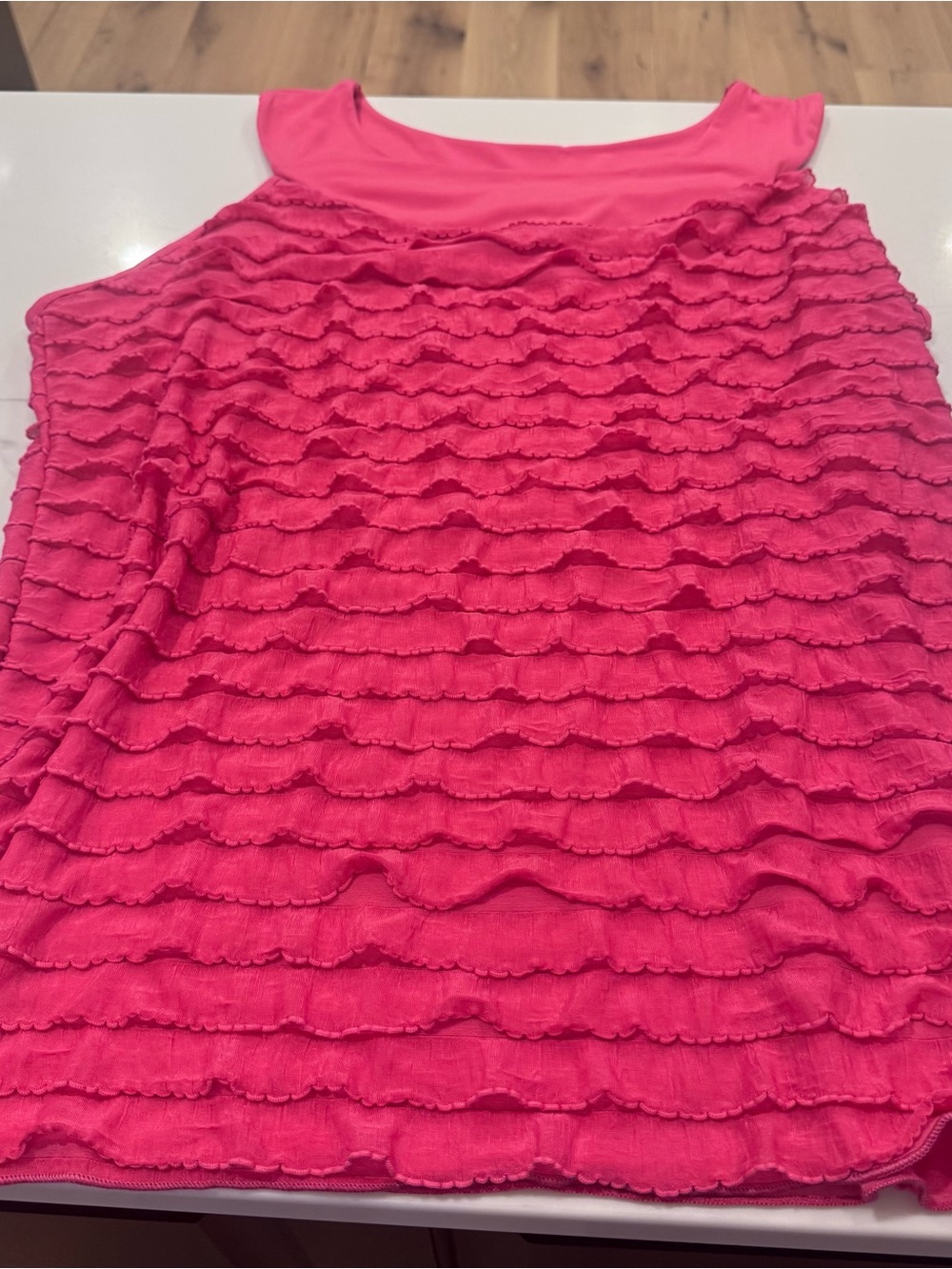 Harve Benard Hot Pink Ruffled Tank Top size 1X Breathable